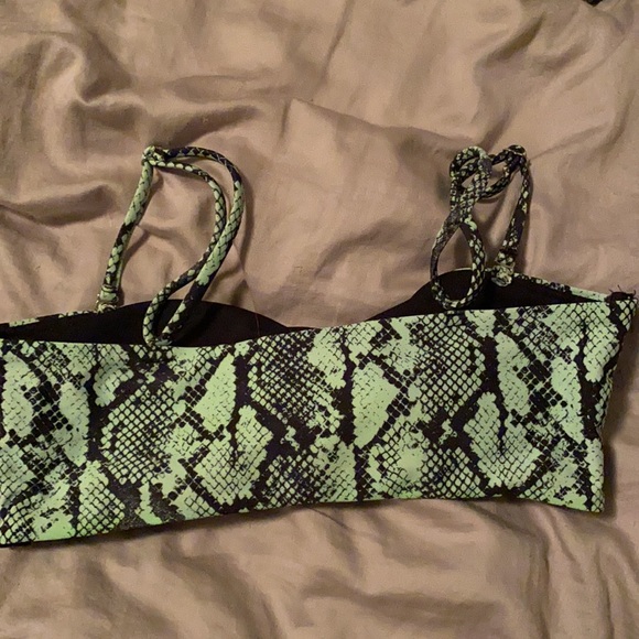 snake skin neon green bikini top - Picture 2 of 3